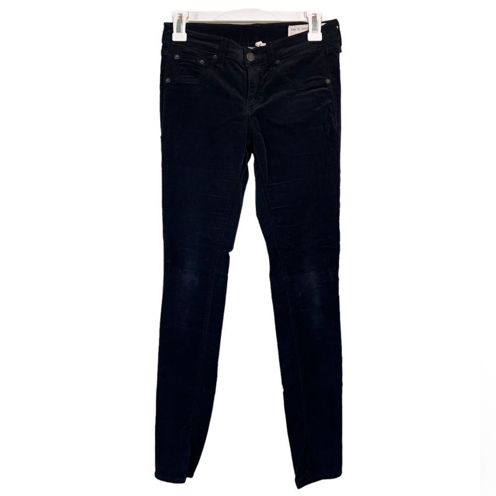 Rag & bone Velvet Black Jeggings Size 26 - Picture 3 of 9